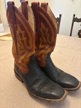 Rod Patrick Smooth Ostrich Square Toe Boots - 7.5A